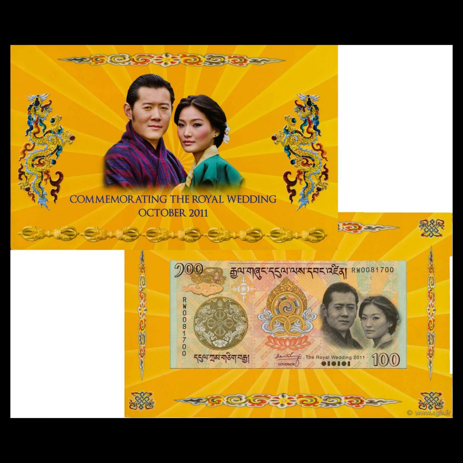 Bhutan 100 Ngultrum 2011 P-35 Commemorative UNC Folder