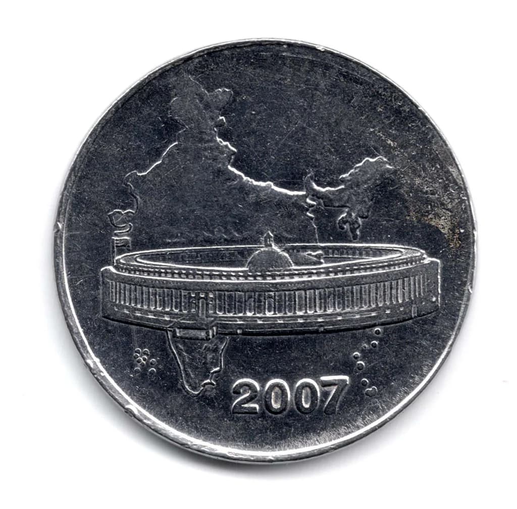 India 50 Paise 2007 Used Coin Kolkata Mint