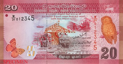 Sri Lanka 20 Rupees Banknote 2021 P123h UNC Unique