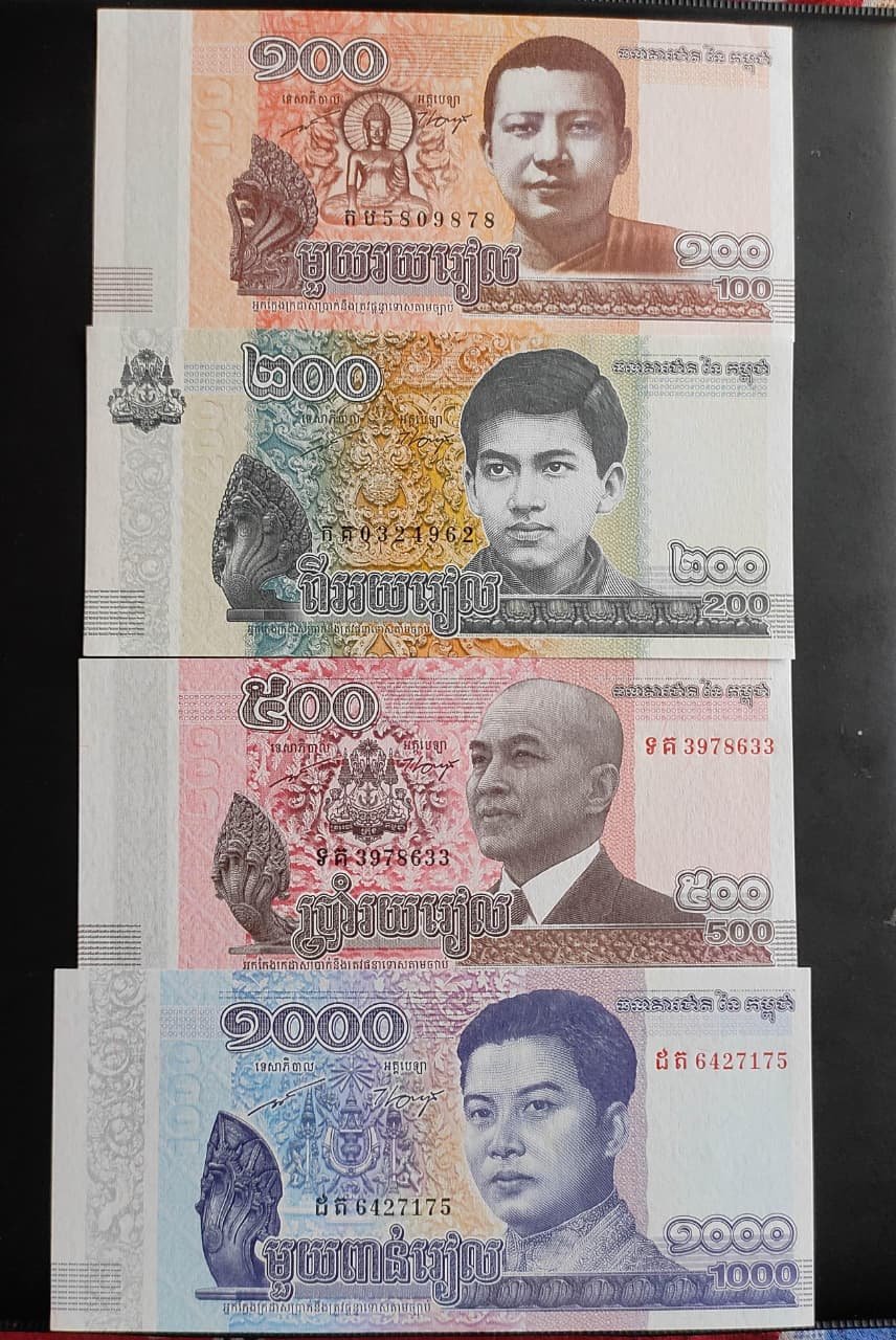 Cambodia Banknotes Set 100+200+500+1000 UNC SET